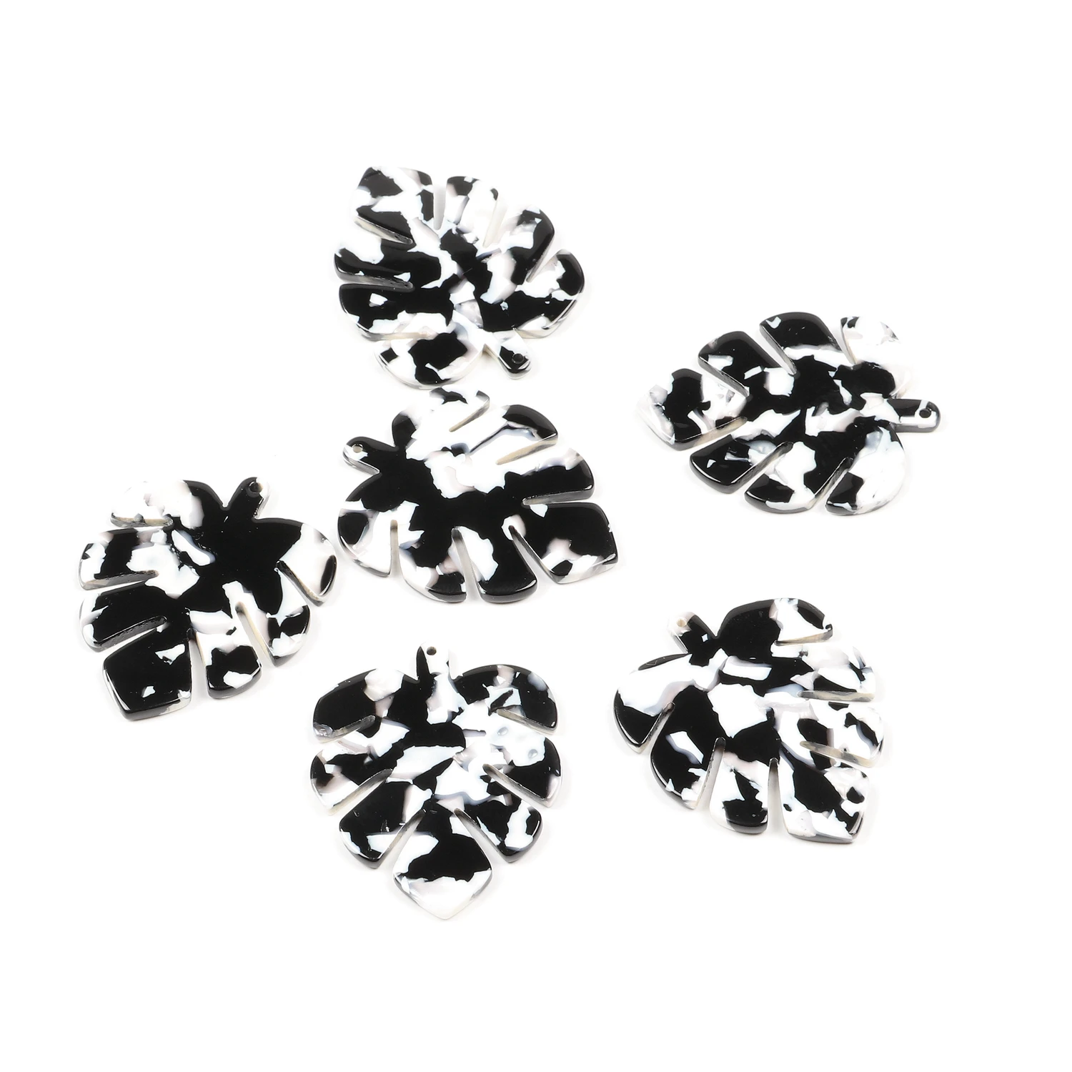 Acetat-Acryl-Anhänger, Schildpatt-Charms, große Monstera-Blatt-Form, Boho-Schmuck, Ohrringteile, Ohrring-Zubehör – Detail 17