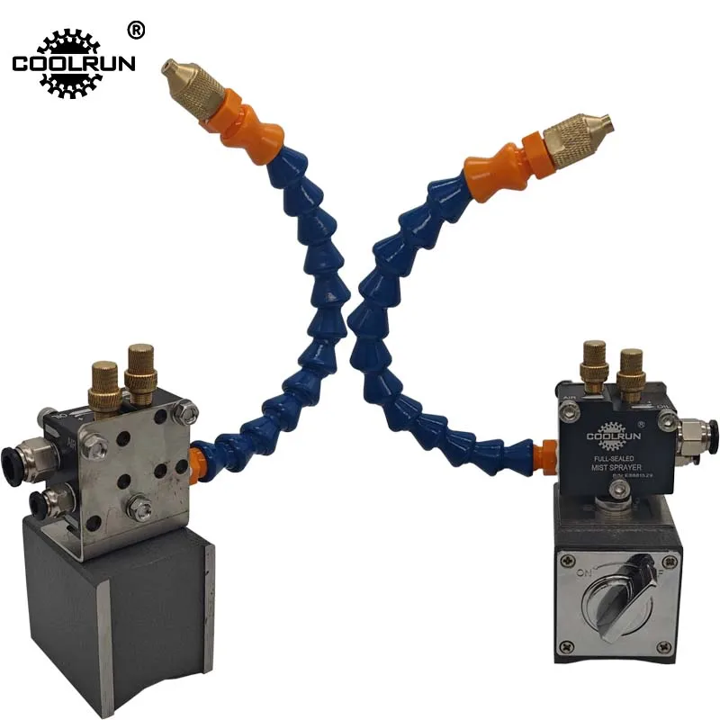 CoolRun No-Leak Mist Coolant Lubrication Spray System CNC Lathe Milling Drill Engraving Mist Cooling Sprayer With Magnetic Base