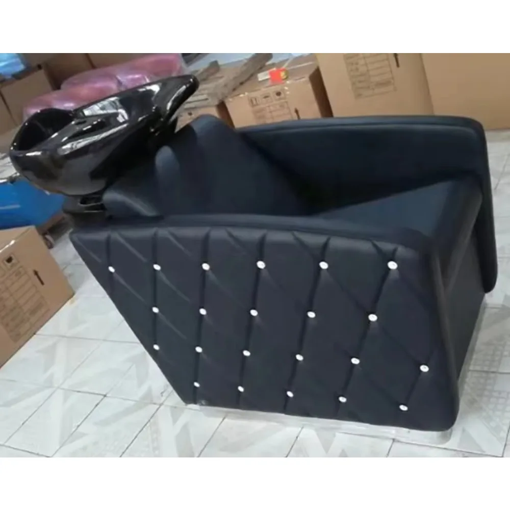 Modern Shampoo Chair Backwash Unit Shampoo Bowl Haircut Sink Chair Salon Furniture Shampoo Ceramic Basin