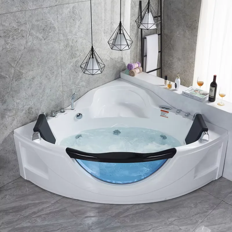 Modern Acrylic Bath Bubble Massage Spa Jacuzzi Design OEM Custom Hotel Apartment Bathroom