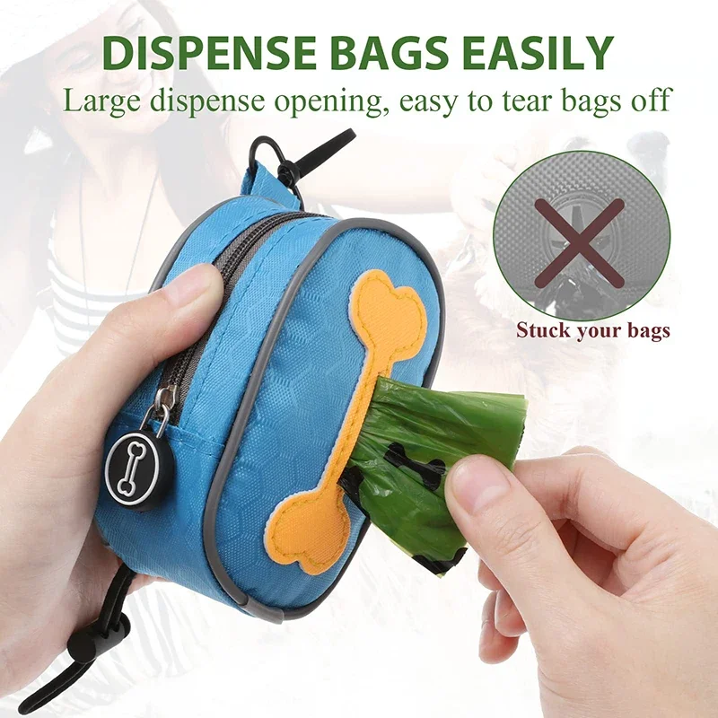 Fashion Dog Poop Bags Holder Fits Any Dog Leash Durable Large Capacity Pet Poop Bag Dispenser Container Training Pouch