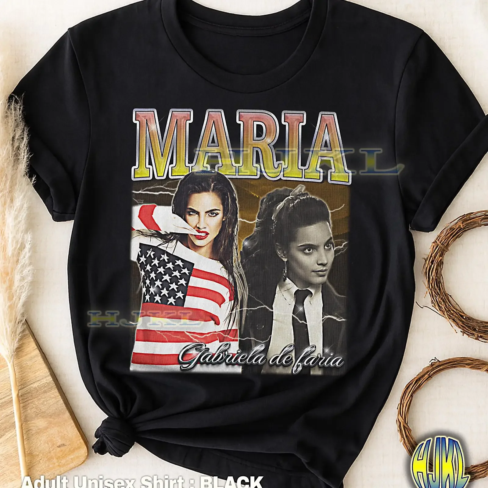 Camiseta Retro Vintage de los 90s de Maria Gabriela De Faria, Estilo Bootleg, Lavada, Cómoda, Suave, Versátil, Transpirable, Unisex