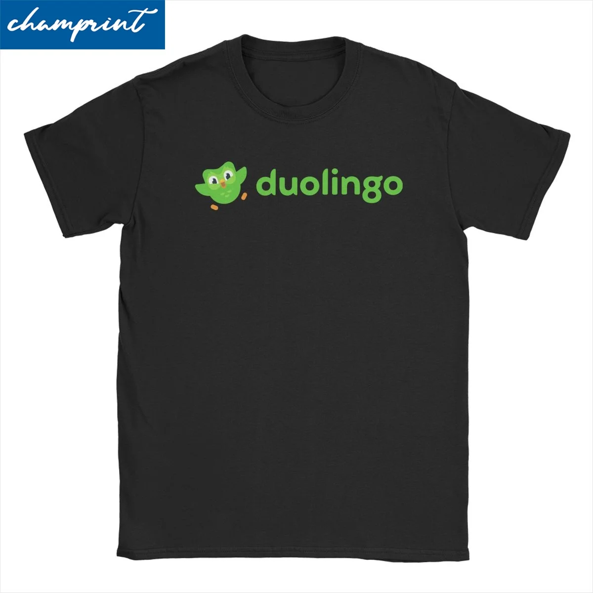 Duolingo T-Shirt Men Women Cartoon Humor Cotton Tees Round Collar Short Sleeve T Shirt Gift Idea Tops