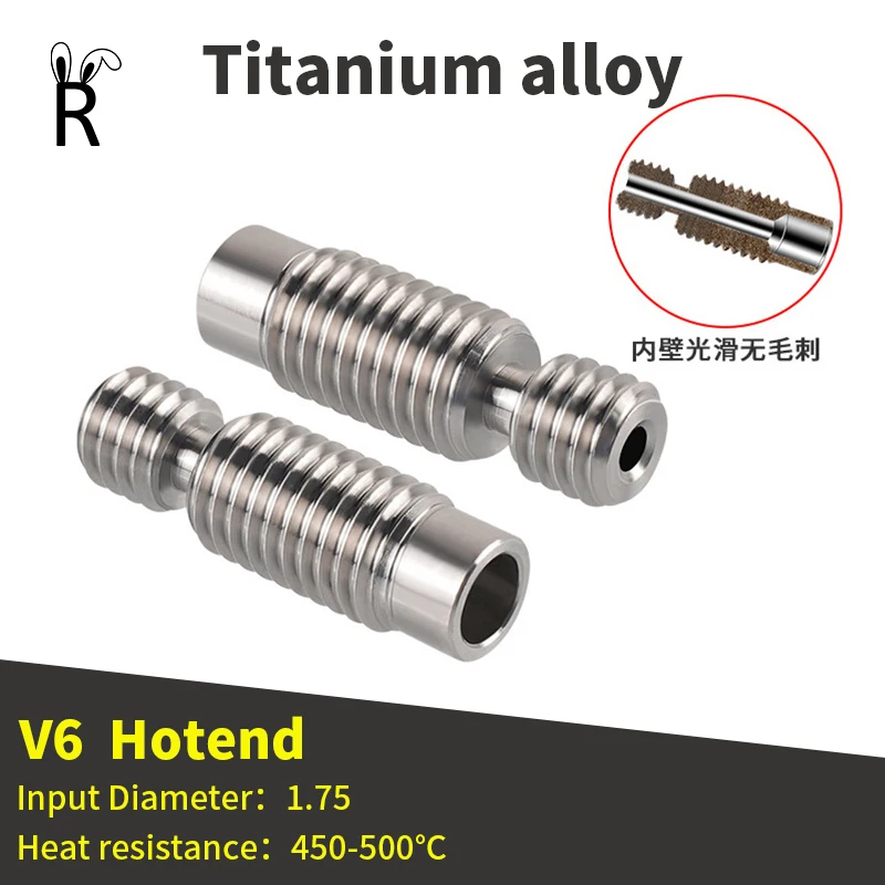 

3D Printer Titanium Alloy High-Quality Hotend Throat 1.75mm Filament V6 Throat HeatBreak 3D Printer Feeding Tube Pipes Parts