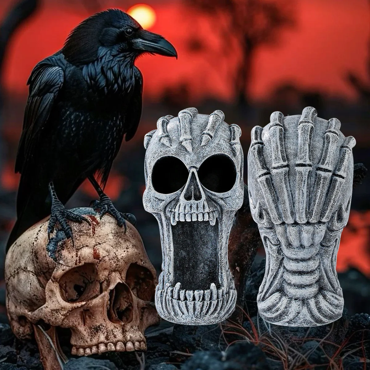 2026 New Halloween Screaming Skull Resin Dice Tower,Creative dnd dice tower Tabletop Board Game Prop,Halloween Table Decor&Gift