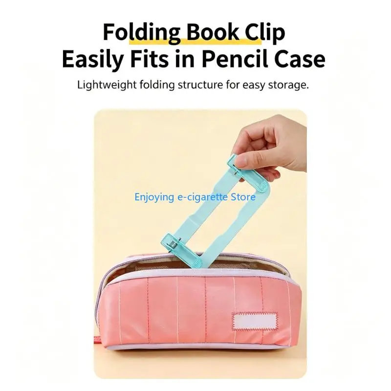 Book Page Clip with Double-Ended Clear Spring Clamp, Folding Reading Aid for Sheet Music Textbooks and Office Documents Y4QF