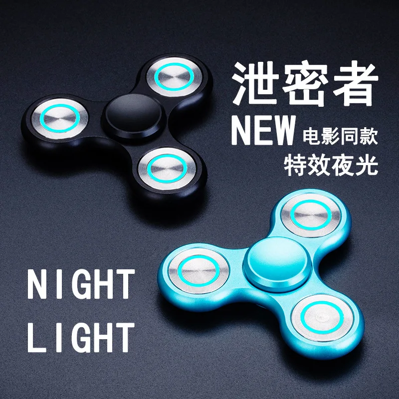 Neue Leuchtende Metall Fidget Spinner Aluminium Legierung Dreieck Hand Spinner Magie Rotierenden Dekompression Fingertip Spielzeug für Erwachsene