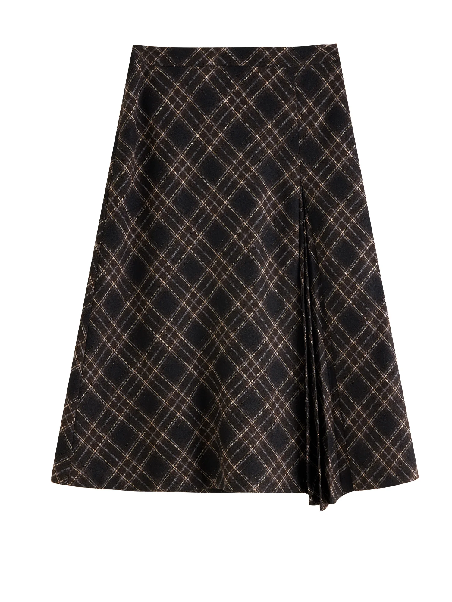 ZIQIAO Neu eingetroffener, plissierter A-Linien-Rock, langer, mittellanger, kariertes Midirock für Damen, Büro, Freizeit, vielseitiger Rock – Detail 20