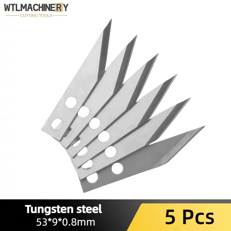 

5Pcs Auto Laminating Machine Blades 53x9x0.8mm Tungsten steel Film laminator Cutting Blade