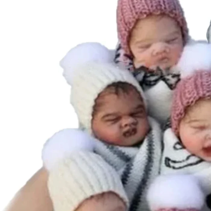 محاكاة الطفل الوليد البلاستيكية زخرفة مقبض لعبة دمية الاصبع الملابس الحقيقية عشوائي #1