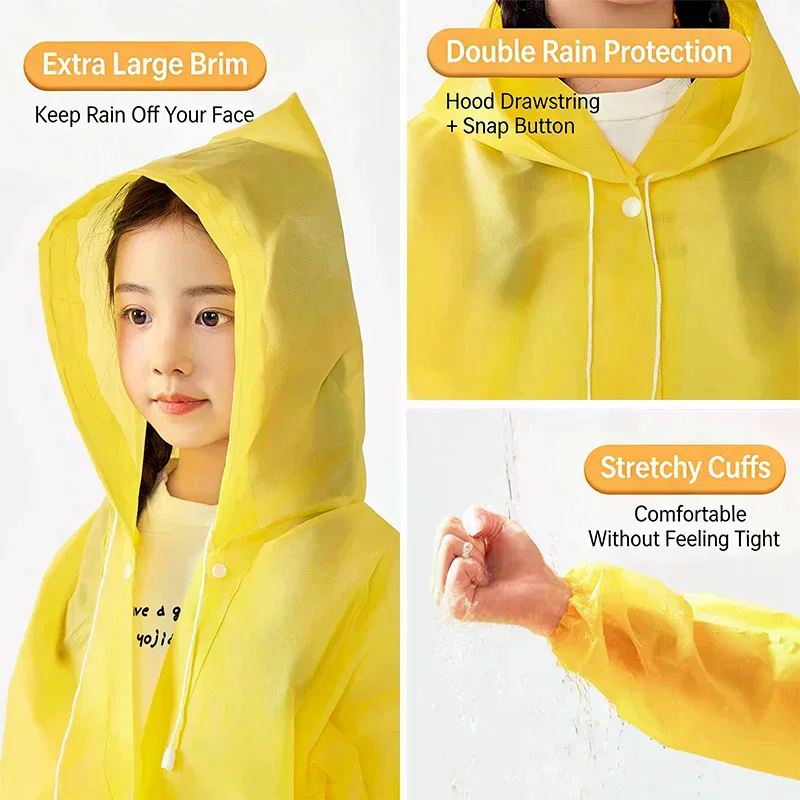 Disposable Children's Raincoat Extended Onesie Suitable For Children To Carry School Bags Long Rain Poncho