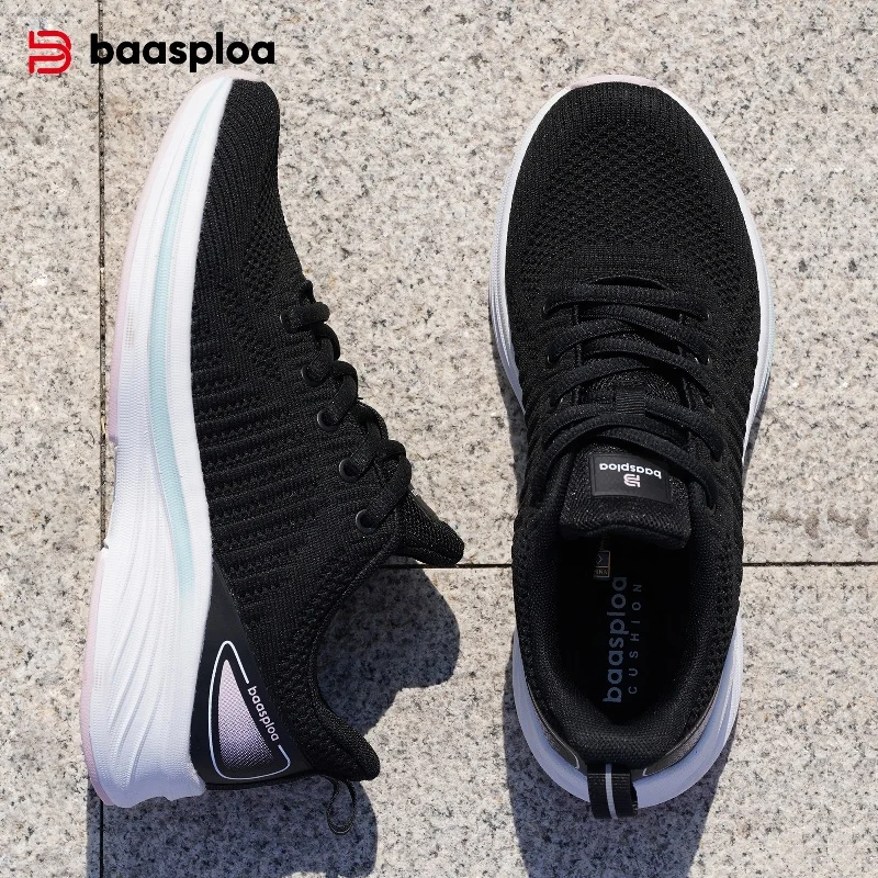 Baasploa Women Sport Shoes Comfort Lightweight Running Shoes for Women Mesh Breathable Casual Sneakers White Walking Sneakers image 3