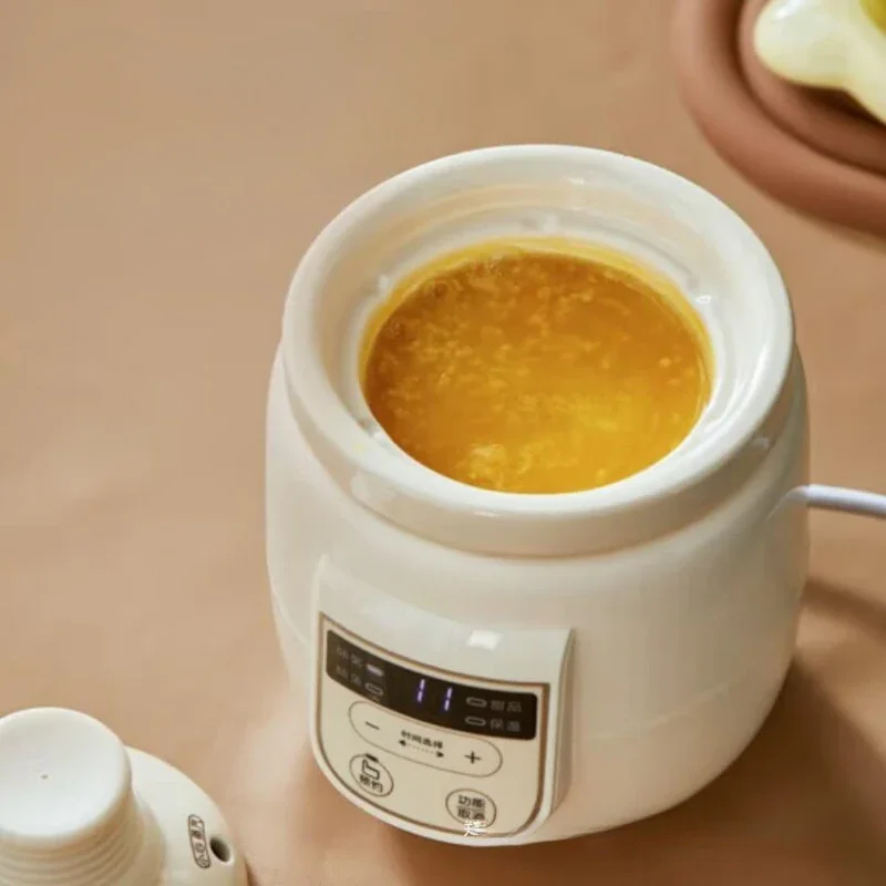 220V 0.5L Slow Cooker Baby Supplementary Food Maker 220V Mini Bird's Nest Crock Pot White Porcelain 9.5h Reservation Keep Warm view 6