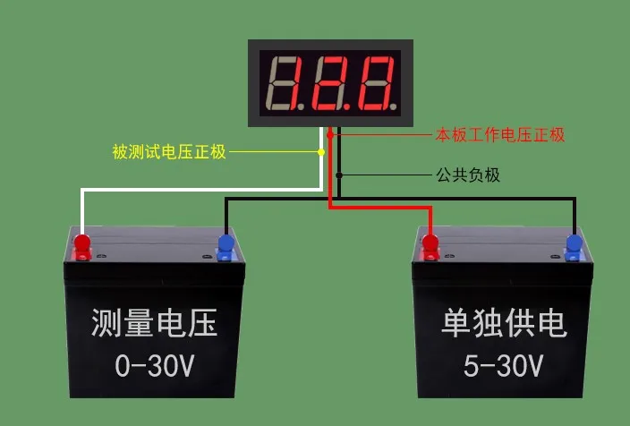 DC 0-30V Voltage Meter Display Mini Digital Voltmeter 0.36 Inch Three-Wire Digital Voltmeter Voltage Tester 23MA