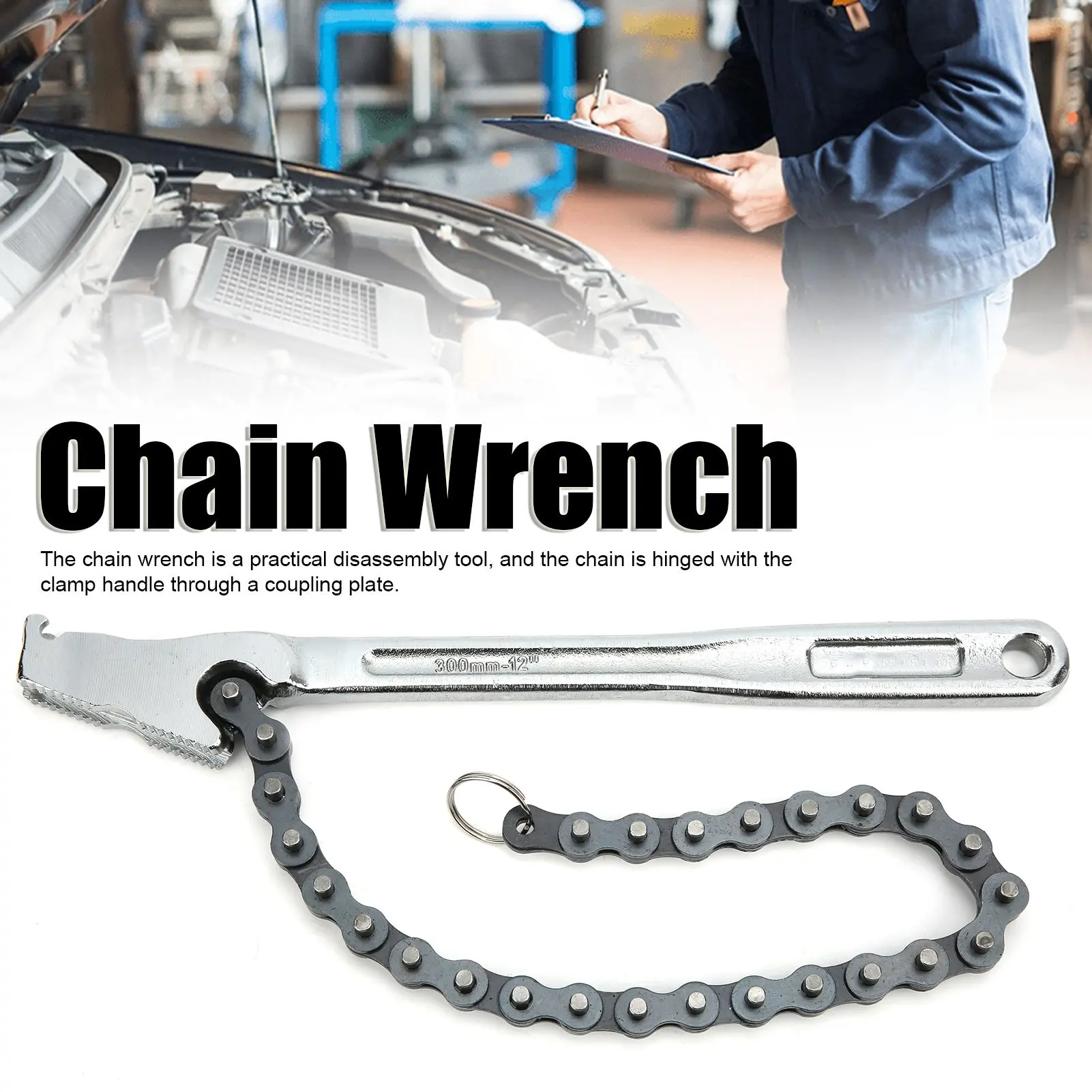Chain Wrench High Hardness Surface Polished ChromePlated Chrome Vanadium Steel Hand Tool