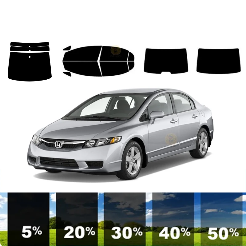 

precut Removable Window Tint Film For Car 100% UVR 5%-70%VLT Heat Insulation Carbon ﻿For HONDA CIVIC 4 DR SEDAN 2006-2011