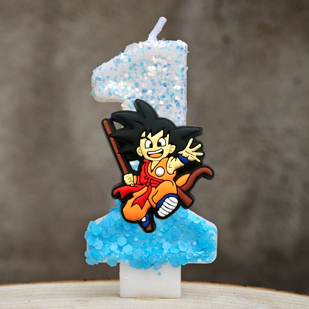 Dragon Ball Z Four Star Ball Birthday Candle Battery Operated Glow Cake Topper for Anime Themed Party Decor