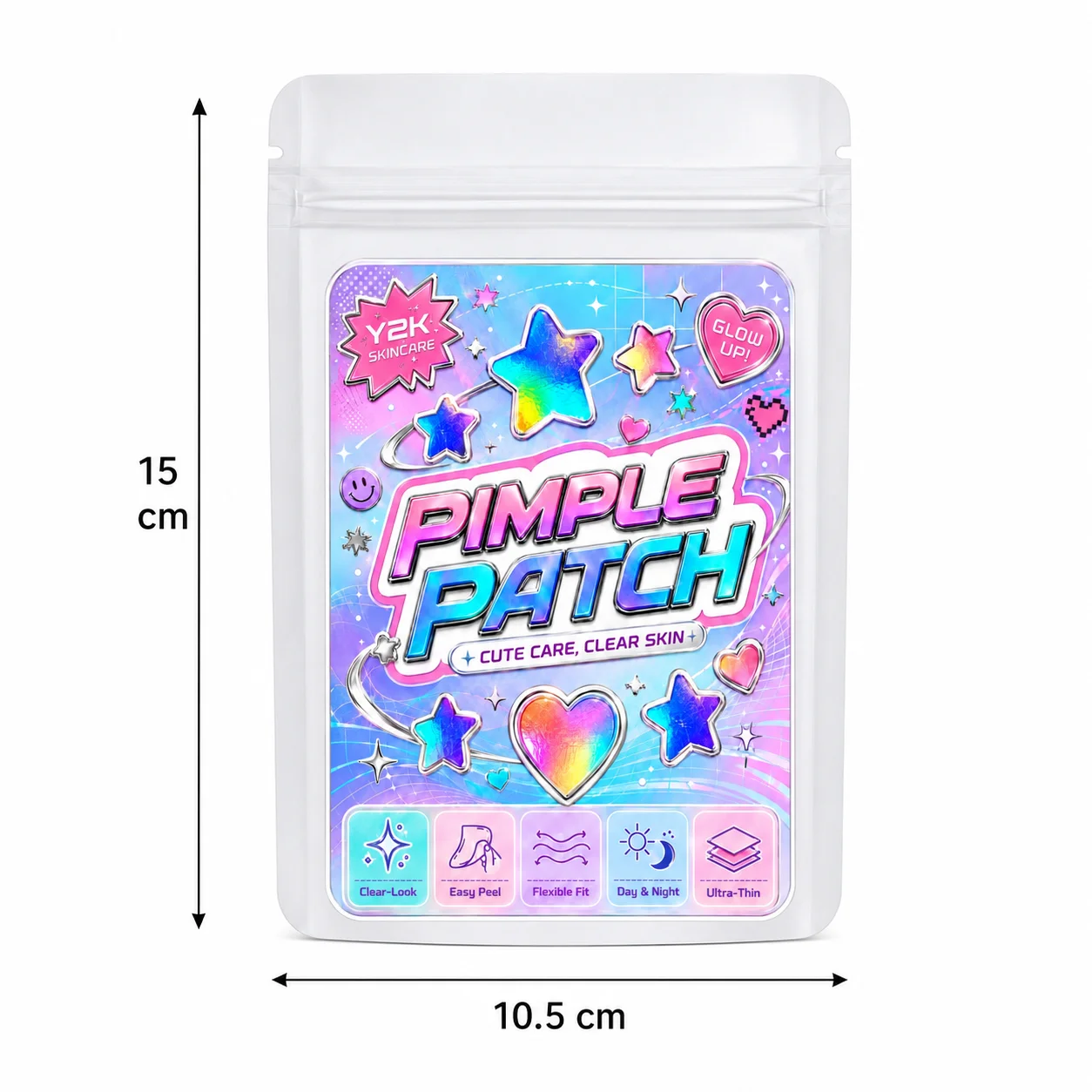 180/360/720 Pcs Holographic Star Heart Pimple Patches, Skin-Friendly Spot Covers for Clear-Look Skin Care