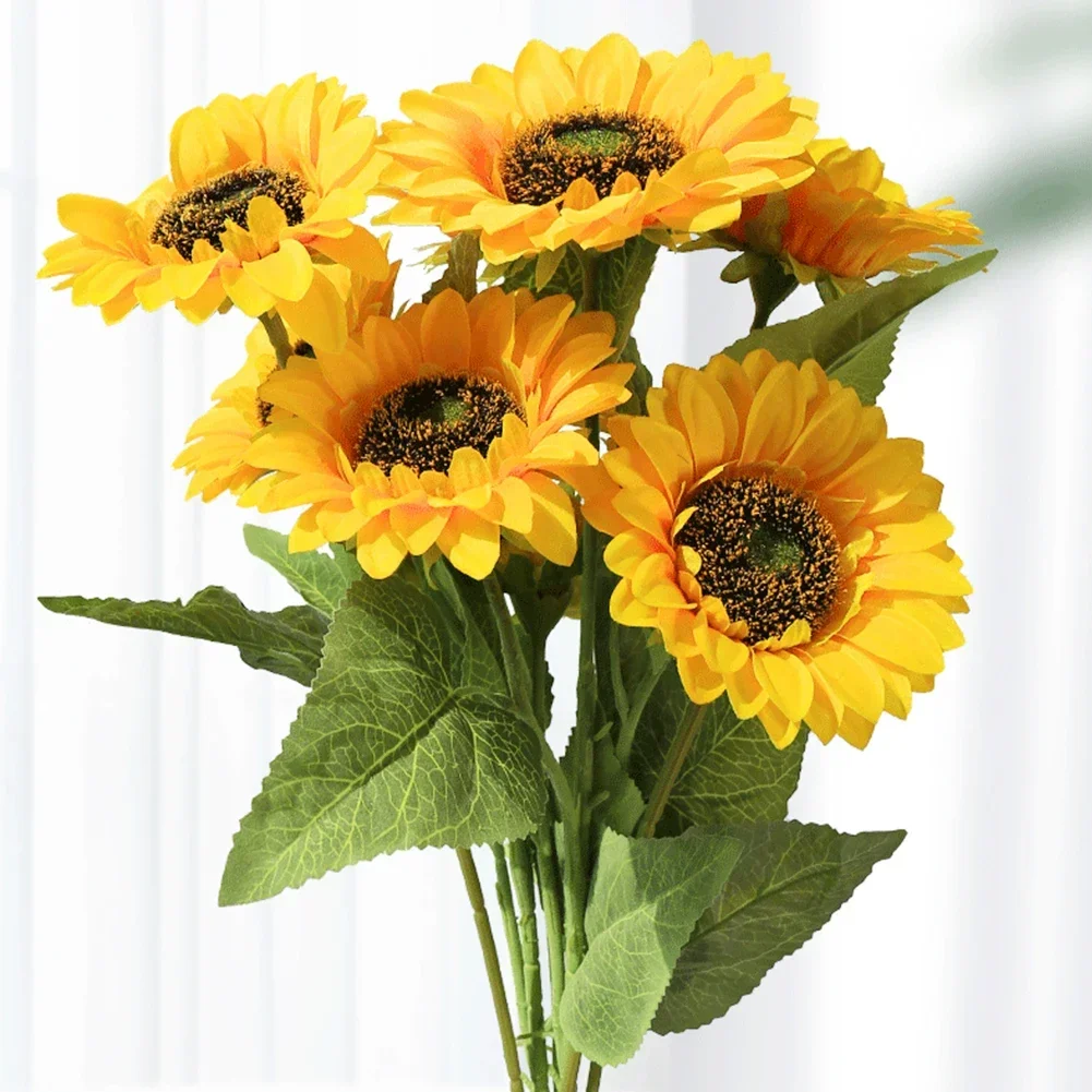 Sunflower Silk Artificial Flower Bouquet Large Sun Flower Home Decor Artificial Flowers Plant Artificial Decorative Flower