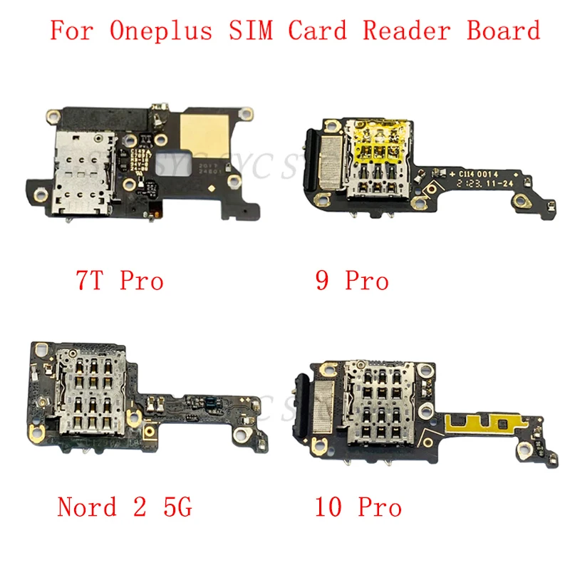 Sim Card Reader Holder Pins Tray Slot For OnePlus 10 Pro 7T Pro Nord 2 5G 9 Pro Sim Card Reader Board Flex Cable