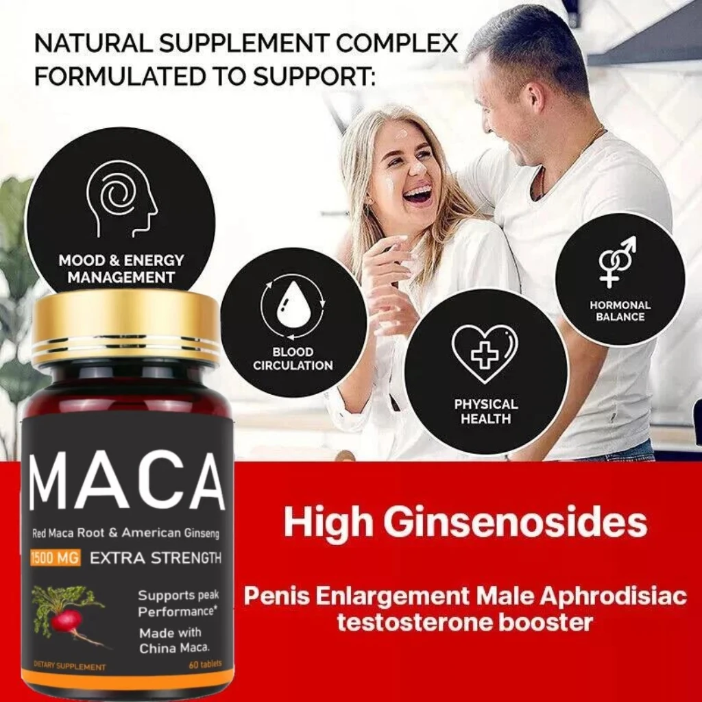 Maca Ginseng Astragalus Wolfberry Herbal Supplement, Natural Plant‑Based Dietary Pills for Daily Wellness