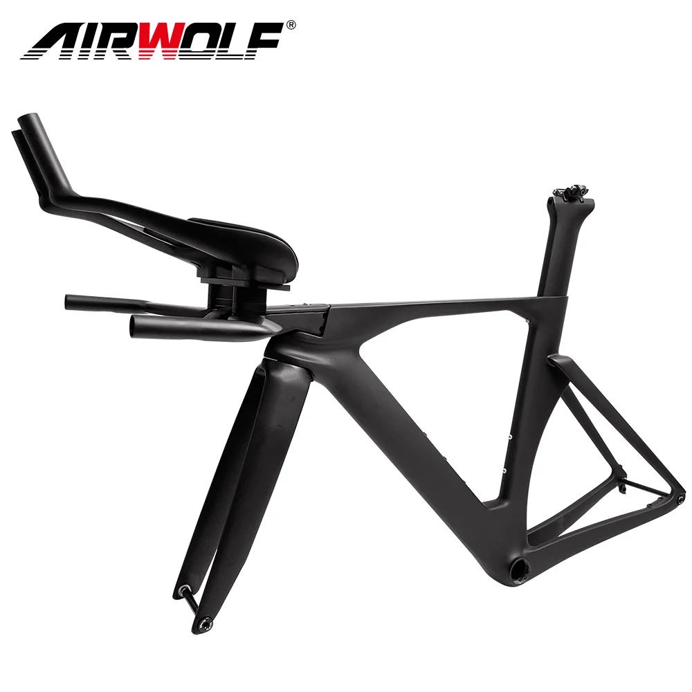 2024 New Carbon TT Bike Frame Aero Triathlon Bike Frameset Disc Brake V Brake Time Trial Frame Set Rest TT Handlebar Clip