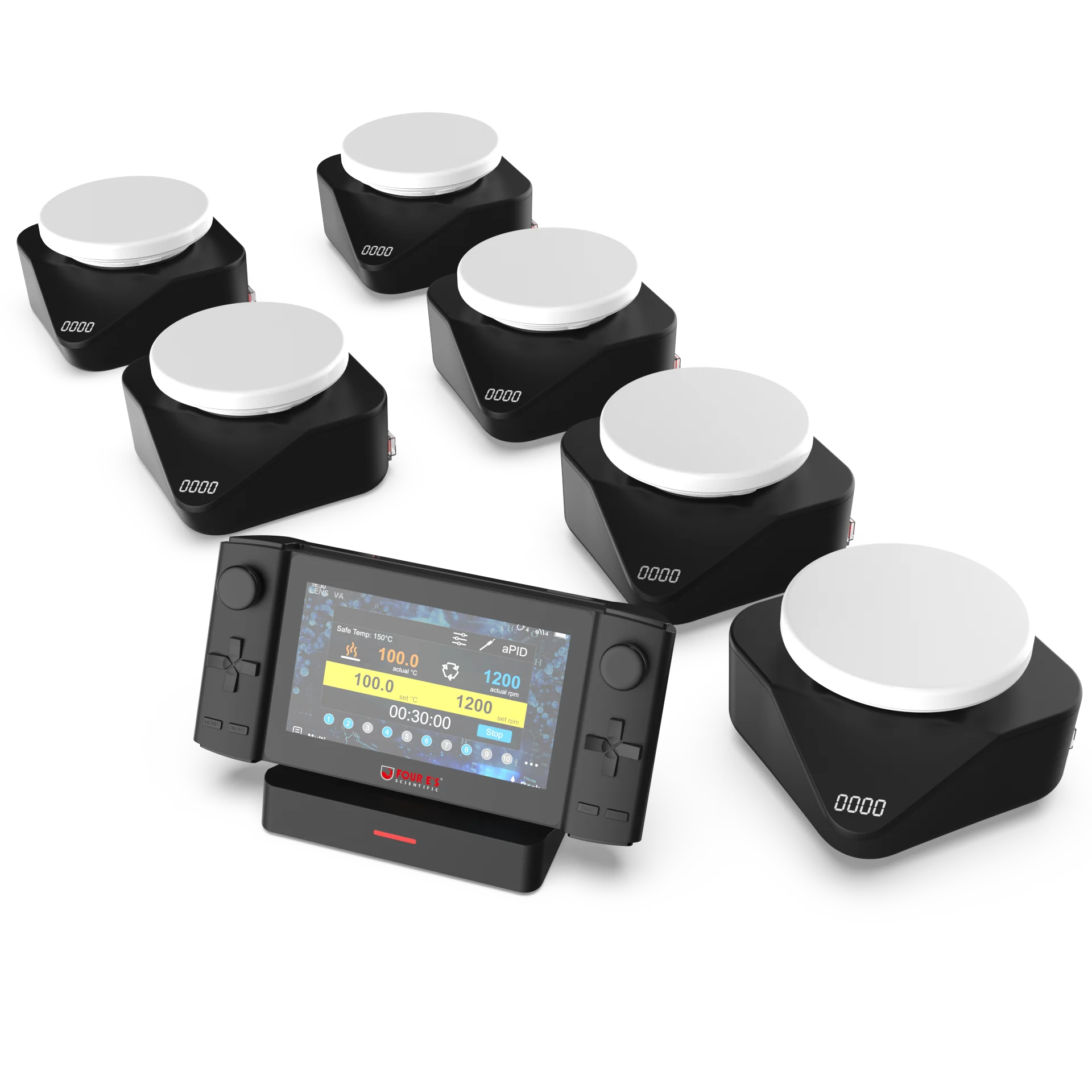 Four E's 5 Inch Smart Laboratory Heating Equipments-Multi-Magnetic Hotplate Stirrers with Hub Control Electric Power Source