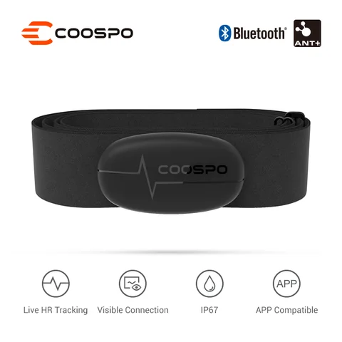 COOSPO-Impermeável Peito Heart Rate Monitor Strap, Bluetooth 4.0, ANT, HRM Sensor, apto para Garmin, Wahoo Bike Computer, H6