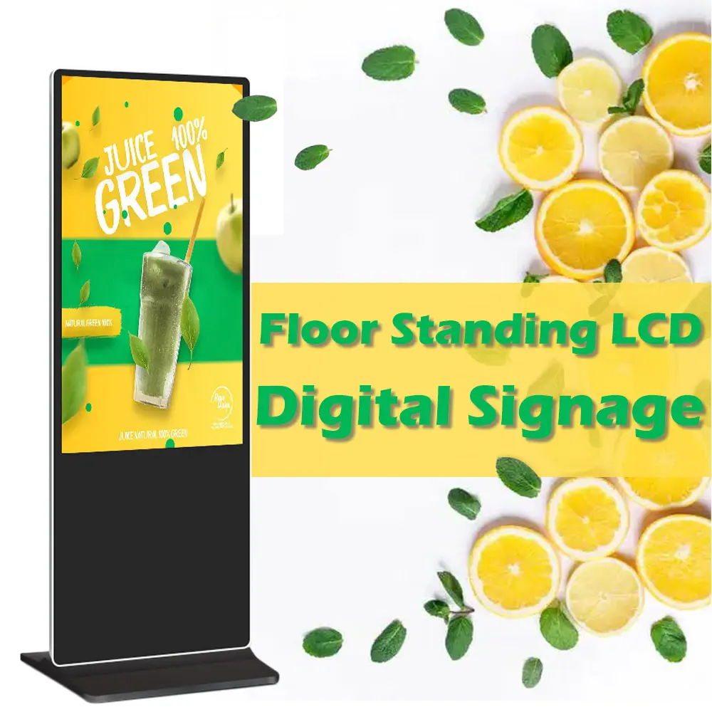 Clientop Indoor Floor Standing Lcd Advertising Screen Vertical Android Touch Screen Digital Signage and Display
