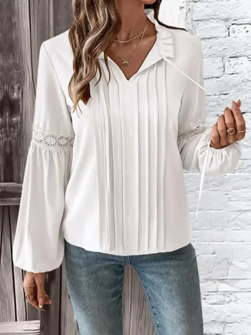 女性の V ネック シャツ気質カジュアル秋の新しいスタイルの女性のためのファッショナブルなトップス