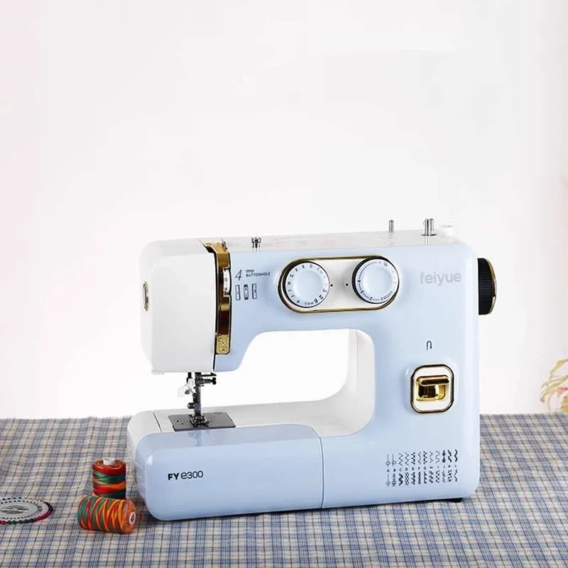 

Sewing Machine Household Small Electric Desktop Sewing Machine Automatic Double Needle FY-E300 White And Purple Overlocking