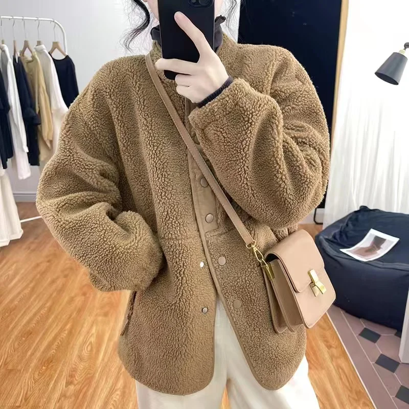 Winter Clothes Women Jackets for Women Lambwool Coat Korean Fashion New In Loose OverSize Thick Parkas Long Sleeve Top Coats