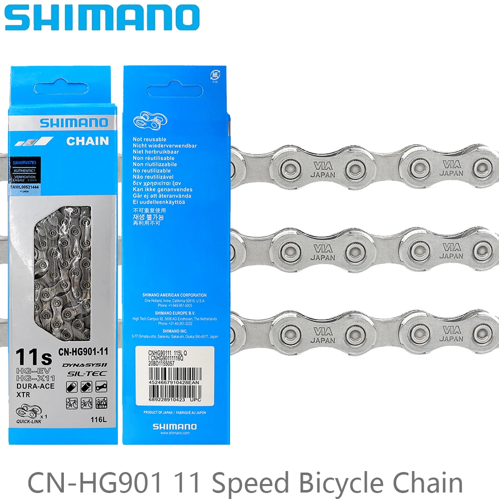 SHIMANO CN-HG901 11 Speed 116 Links Bicycle Chain 11v Current Chain with Quick Link For Road Bike Original Parts