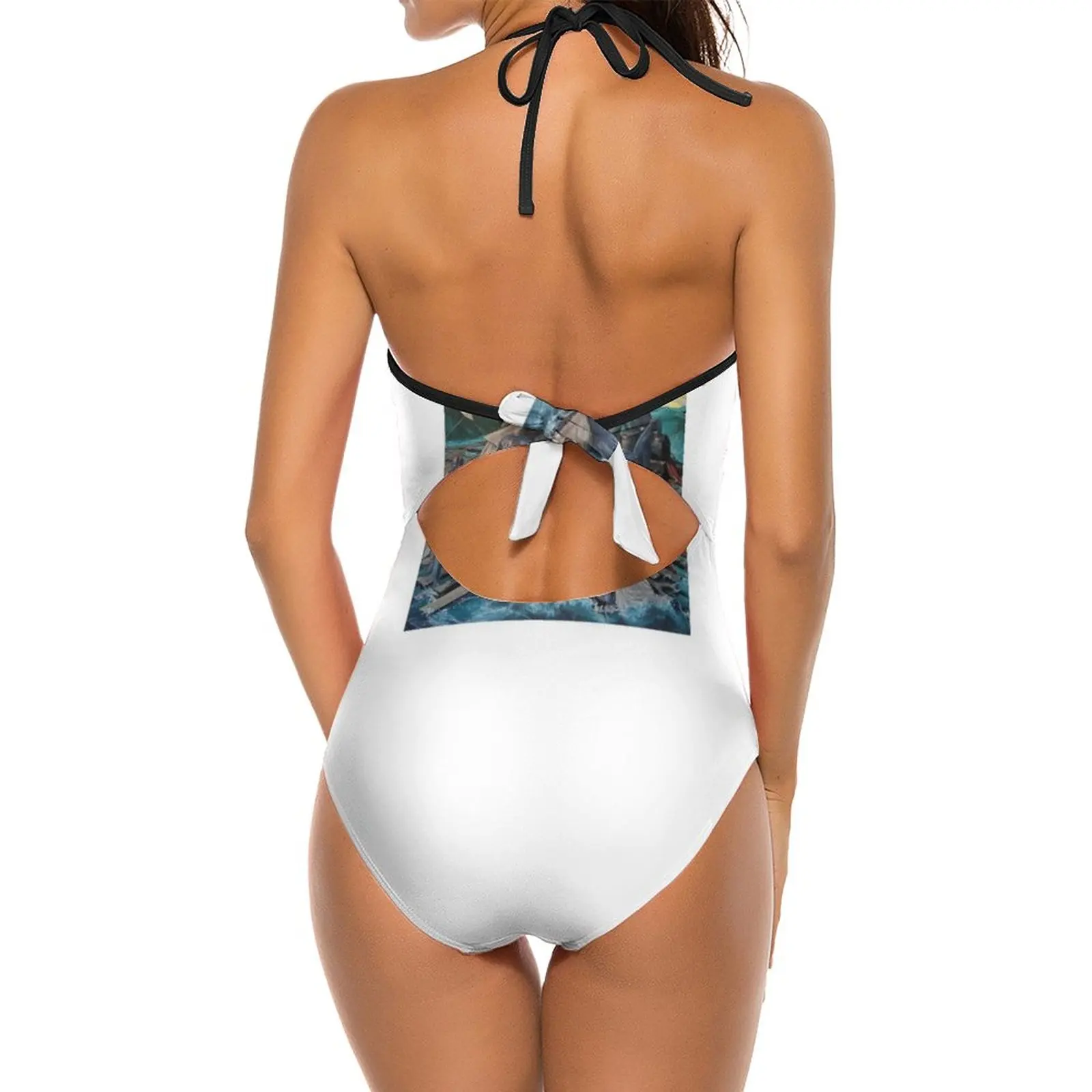 Raft Of The Marsupial One Piece Swimsuit Black Mesh Swimwear Sexy Classic Backless Bodysuit Raft Marsupial Tasmanian Devil Bill image 3