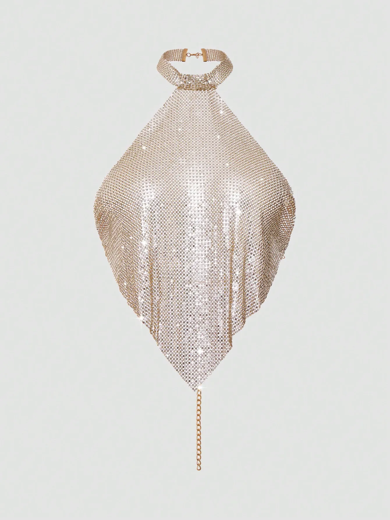 

Сексуальный топ на бретельках с открытой спиной и открытыми плечами, блестящая металлическая майка со стразами для женщин, летние укороченные топы для вечеринок в ночном клубе