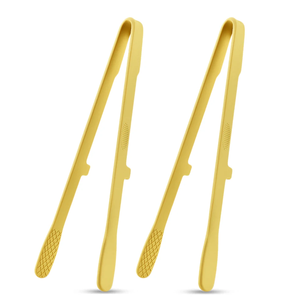 

2Pcs Silicone Grill Tongs Non-Stick Food Bread Clip Heat Resistant BBQ Salad Cooking Serving Clamp Steak Pasta Clip For Kitchen