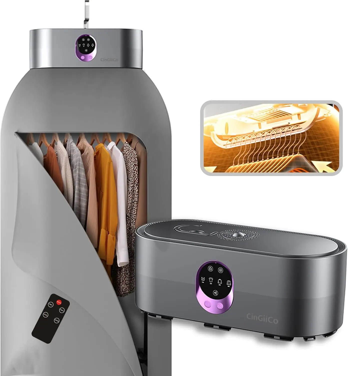 

Portable Clothes Dryer, Clothes Dryer hold 9-12 Items, With Time Setting、Remote Control, Portable Dryers For Laundry