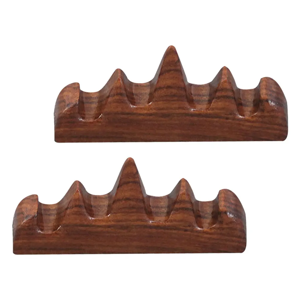 

2 Pcs Brush Holder Calligraphy Pen Stand Rack Decorative Wooden Rest Vintage Natural Mountain Shape Watercolor Artist PaintBrush