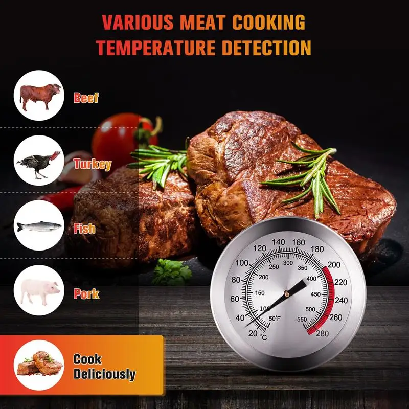 Oil Temperature Gauge Frying Deep-Fried Pot Clip Kitchen Turkey Barbecue Food Cooking Kitchen Meat Probe Frying Thermometer