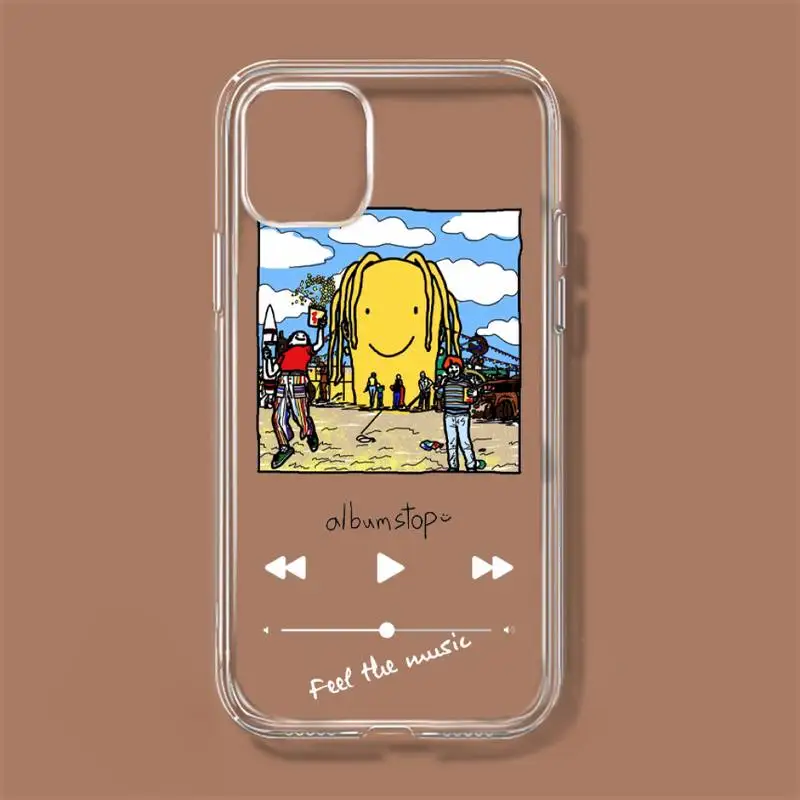 Stick Figure Music Album Phone Case For iPhone 11 12 Mini 13 14 Pro XS Max X 8 7 6s Plus 5 SE XR Transparent Shell