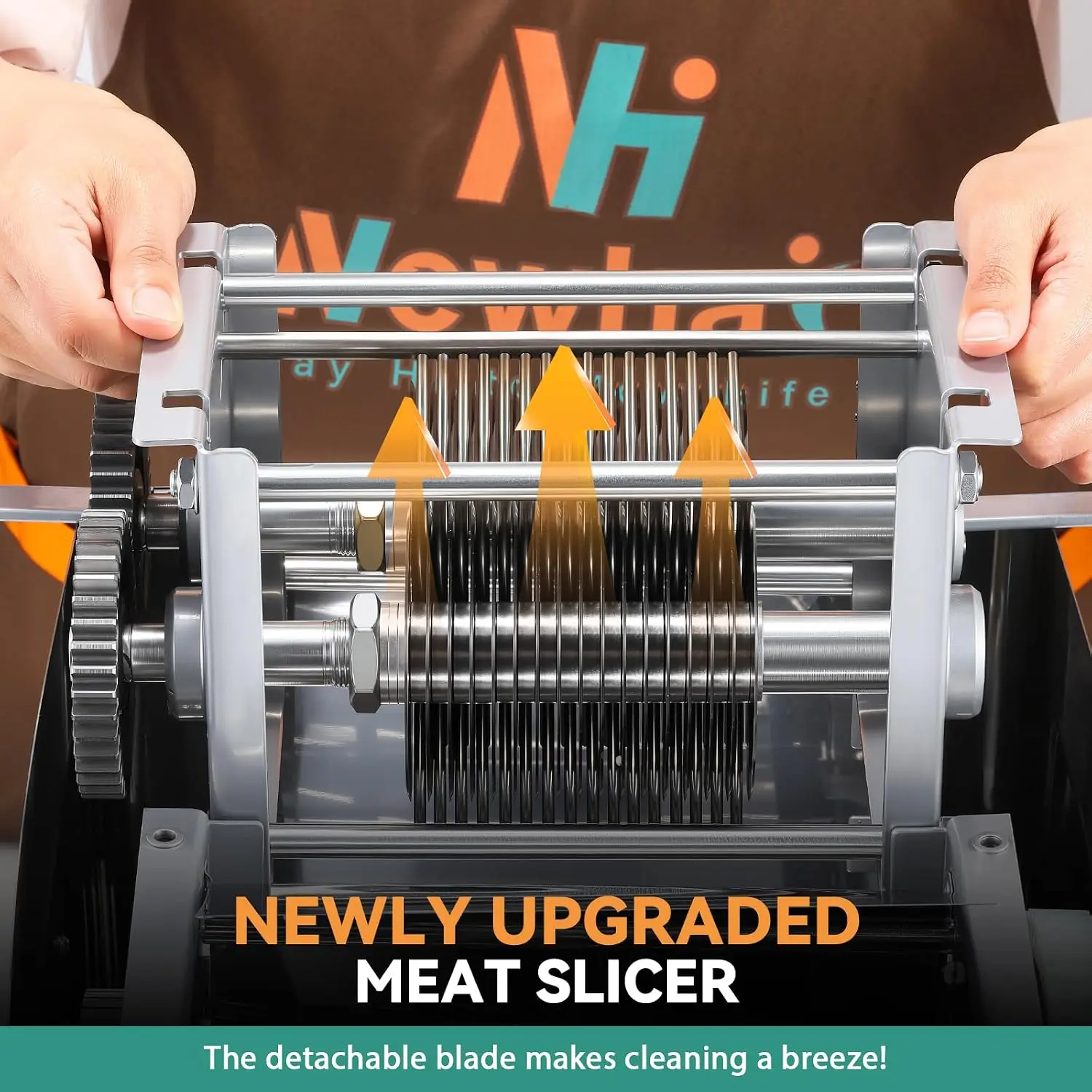 ^For 850W Meat Cutter Machine 5mm Electric Meat Slicer Shredded Cutting Machine Stainless Steel 330lb/h for Boneless Pork Chicke
