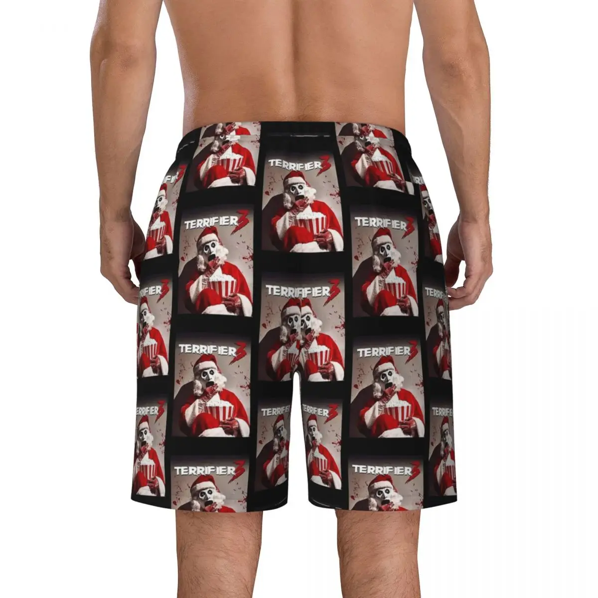 Celana Pendek Papan 3 Santa Terrifier Natal Terrifier Celana Pendek Pantai Selancar Film Musim Panas Celana Renang Kasual Pria Cepat Kering