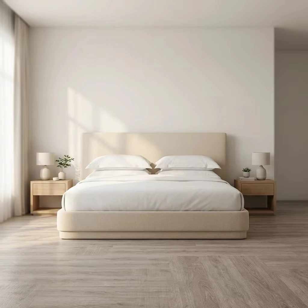 OE-MYHOME Luxury Modern King Size Bedroom Furniture Fully Tufted Fabric Soft Panel Bed·