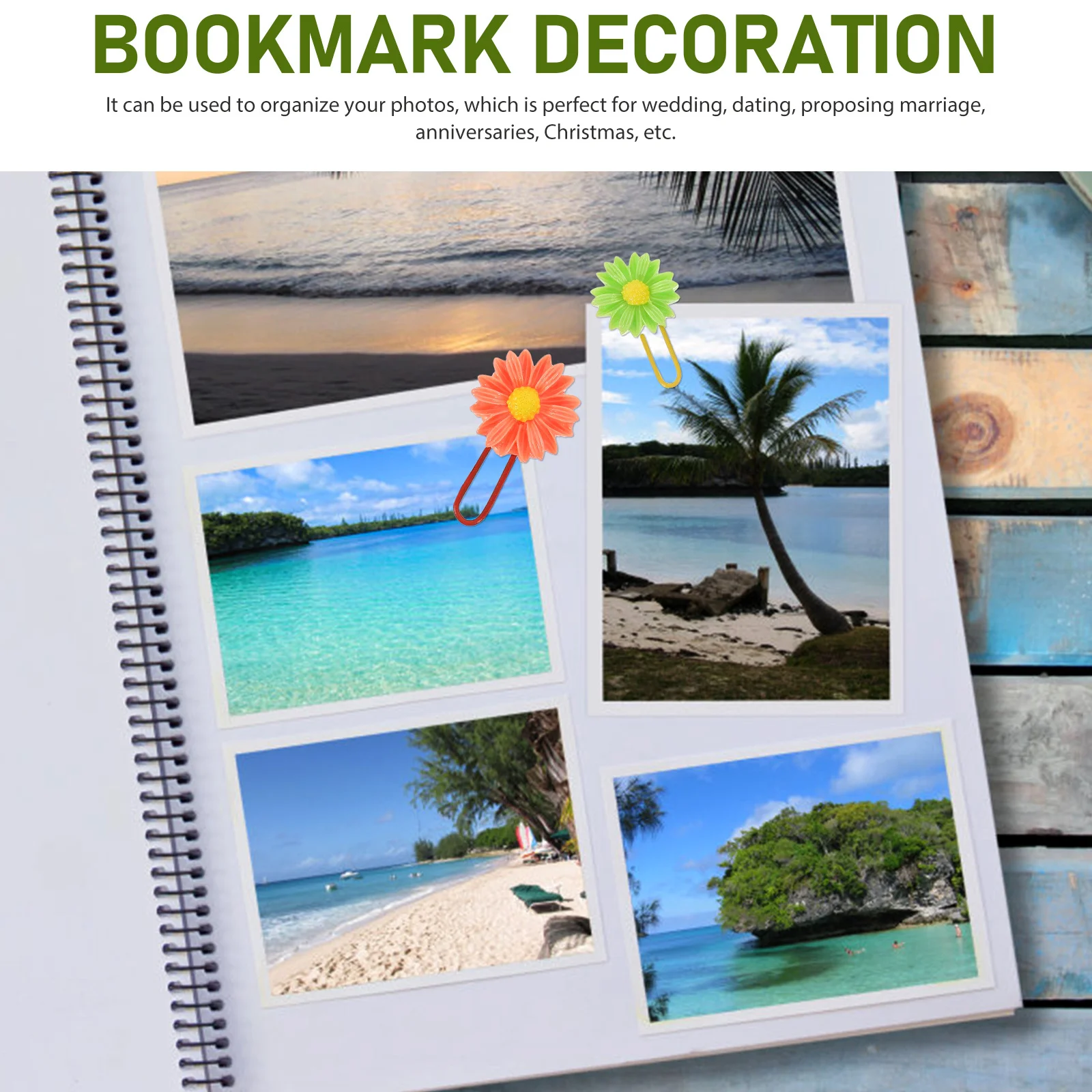 

12 pcs Gold Plated Flower Bookmark Paperclips Metal Book Markers For Scrapbooks Notes Files Photos Wedding Decor Office School