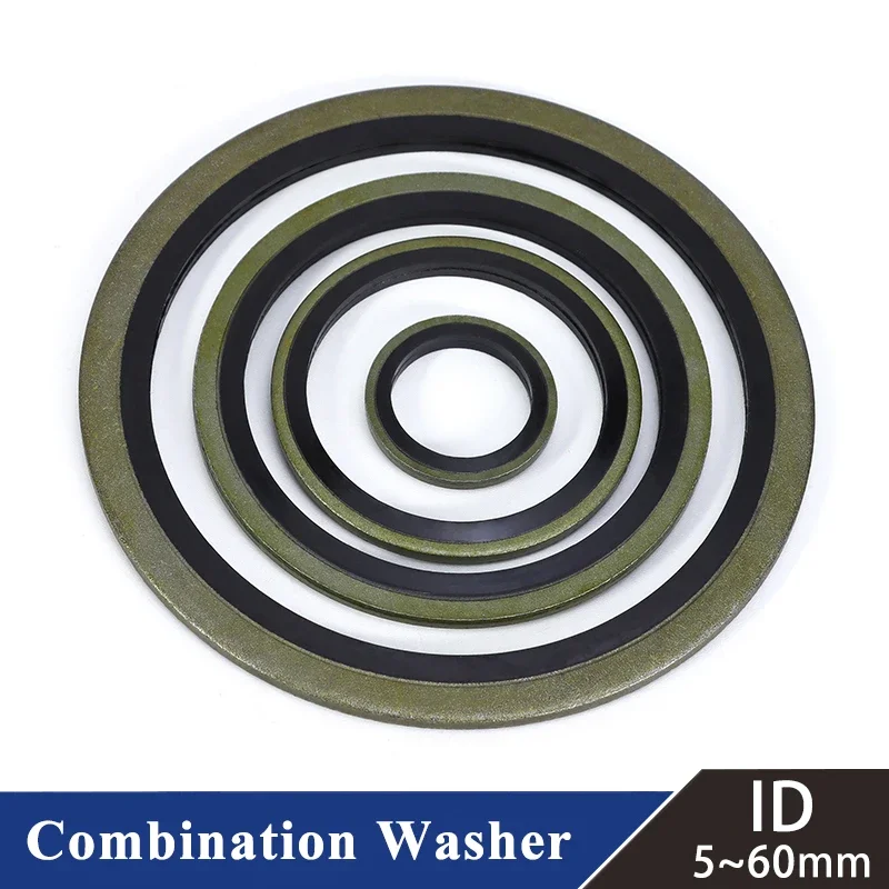 Washer Seal M5 M6 M8 M10 M12 M14 M16 M18 M20~M60 Bonded Washer Metal Rubber Oil Drain Plug Gasket Sealing O Ring Assortment Set