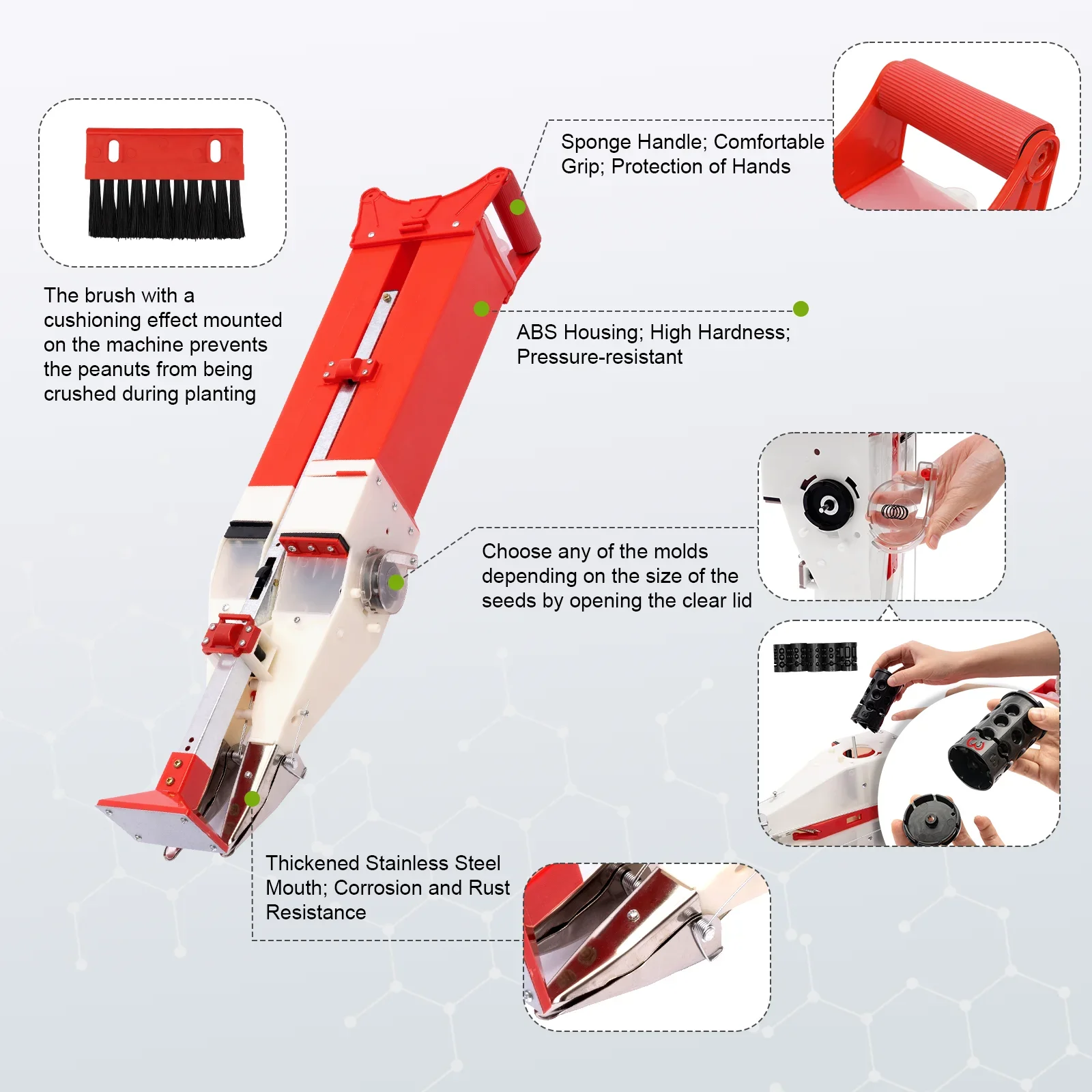 

Household Corn Peanut Seeder Hand Planter Tool Adjustable Seeder Machine Seeder & Fertilization B-FertilizationTool+Seeder