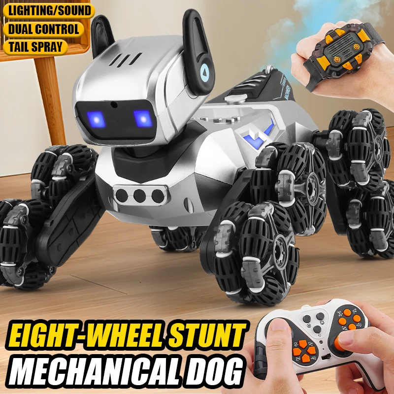 Y9 8WD RC Robot Dog Car Toy 2.4G Radio Remote Control Cars Touch-sense Music Stunt Drift Vehicle Electric Toy for Boys Kids Gift