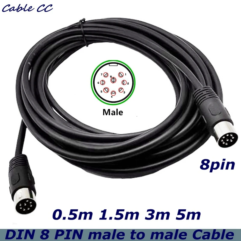 3m 8 Pin Din Male to Male Speaker Audio Cable is used for Power Supply Audio and Video Signal Transmission or Connection