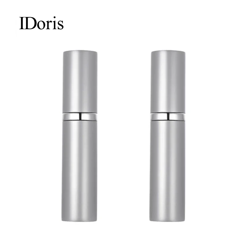 IDoris 2Pcs Silver Perfume Vaporizers 5ml Perfume Bottle Mini Metal Sprayer Refillable Aluminum Perfume Atomizer Travel Size