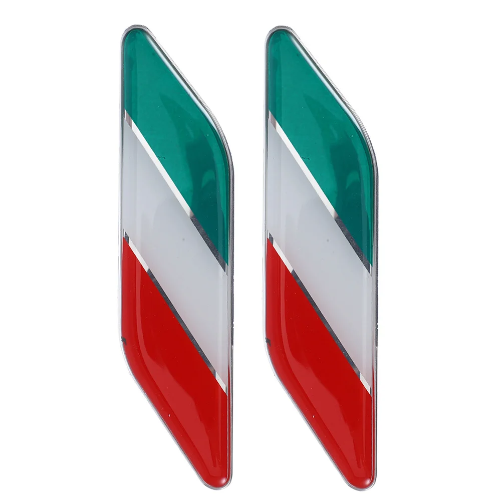 

Aluminum Alloy Italian Flag Car Sticker Waterproof Exterior Decoration Decal For Vehicles Trucks Laptops Phones National